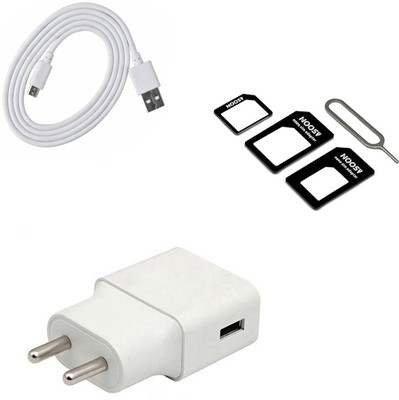 DAKRON Wall Charger Accessory Combo for Vivo S1(White)
