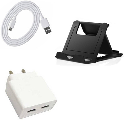 DAKRON Wall Charger Accessory Combo for Infinix S5(White)