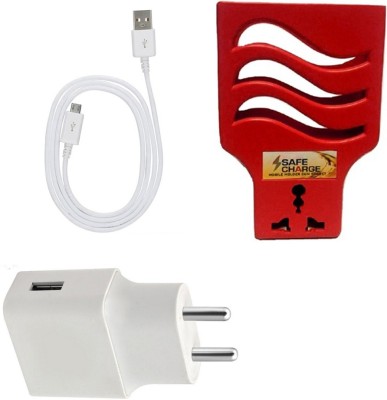 DAKRON Wall Charger Accessory Combo for Vivo Y90(White)