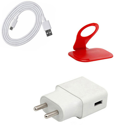 DAKRON Wall Charger Accessory Combo for Tecno Spark 4 Air(White)