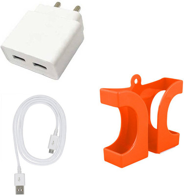 DAKRON Wall Charger Accessory Combo for Tecno Camon 12 Air(White)