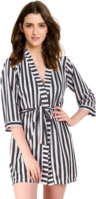 Xs and Os Women Robe(Black, White)