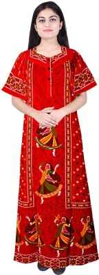 TANISHKA ENTERPRISES Women Nighty(Red)