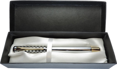 Maskey Brass Made with Chrome Parts Checkered B&W Chess Board Designer Ball Pen(Ink Color - Blue)