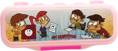 Gift Collection HY Performance Junior-Pink Cartoon Art Plastic Pencil Box(Set of 1, Pink)