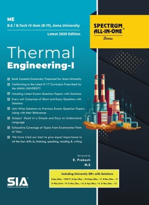 Thermal Engineering - I, B.E/B.Tech IV-Semester (R-17) (Anna
University) Mechanical Engineering (ME), Latest 2020 Edition(Paperback, SIA)
