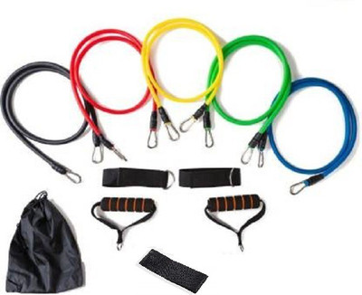 Leosportz Resistance Bands Set with Door Anchor, Handles, Ankle Straps Resistance Tube(Multicolor)