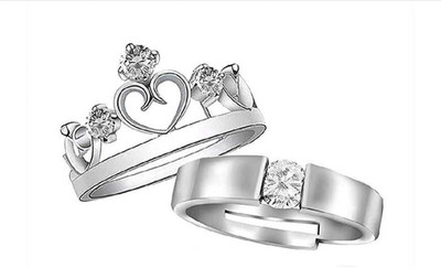 Miami Stainless Steel Silver Plated Ring Set