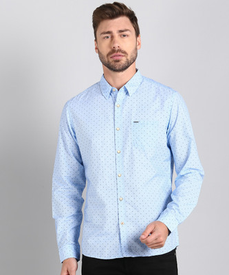 Pepe Jeans Men Printed Casual Blue Shirt
