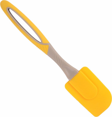 CLASSY TOUCH Silicone Spatula for Mixing Cake Dough, preparing omelets,paratha, scooping and Folding Batter (Yellow -25) silicone Flat Pastry Brush(Pack of 1)