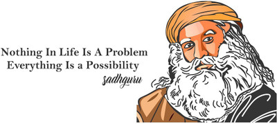 Wallzone 100 cm Sadhguru Removable Sticker(Pack of 1)