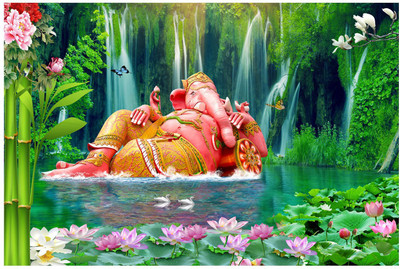 god & god's 45.72 cm Canvas Beautiful Mermaid HD Digital Print Self Adhesive Sticker(Pack of 1)