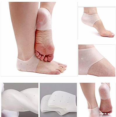 infinity deal RDS-50 Heel Socks Silicone Heel anti-Crack Sets Heel Support (White) Heel Support(White)