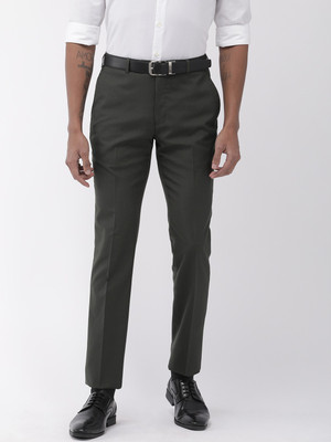 Raymond Slim Fit Men Black, Grey Trousers