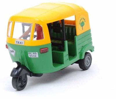 mnr Plastic Pull Back CNG Auto Rickshaw Toy for Kids.(Tuk Tuk Auto Rickshaw Multicolor, Pack of: 1)