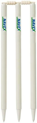 Navex White Cricket Stumps with Bails (2 Pieces) Set(White)