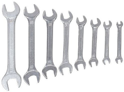 SevakHardware 6x7 to 20x22 Total of 8 Pieces Iron Spanner Set Double Sided Open End Wrench(Pack of 1)