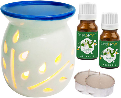 PeepalComm Jasmine Diffuser Set PC-TOPBLUEDIFF-2TL-2JAS(5 x 4 ml)