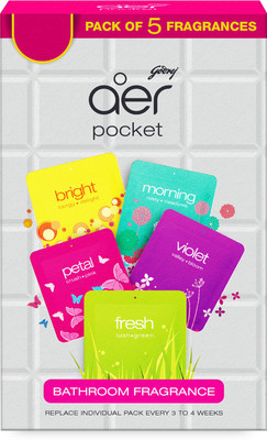Godrej Aer Assorted Blocks Pocket Bathroom Fragrance(5 x 10 g)