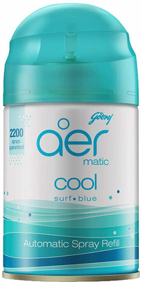 Godrej Aer Matic Refill - Automatic Air Freshener with Flexi Control|Cool Surf Blue (225ml) Car Freshener Refill Cool Surf Blue(225 ml)