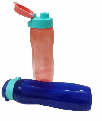 TUPPERWARE Aqua-slim Flip-top Water Bottle Set, 750 ml 750 ml Bottle(Pack of 2, Multicolor, Plastic)