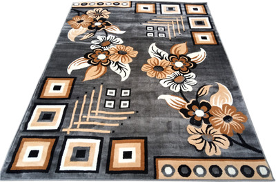 BhCarpet Grey Acrylic Carpet(5 ft,  X 7 ft, Rectangle)
