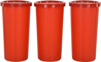 Cutting EDGE Polypropylene Grocery Container  - 350 ml(Pack of 3, Red)