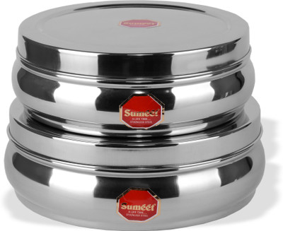 Sumeet Steel Fridge Container  - 1.5 L(Pack of 2, Silver)
