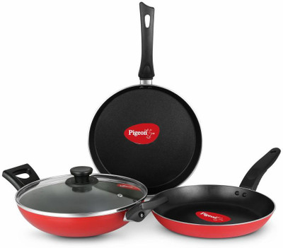 Pigeon Essentials Cookware Set (Aluminium, 4 - Piece)