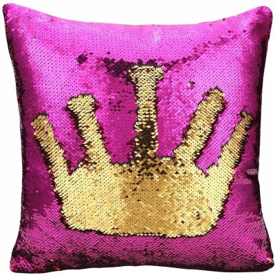 Bansiwal Polyester Cushions & Pillows Cover(40 cm*40 cm, Pink, Gold)