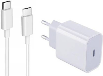ROQ USB Type-C Fast Charger Indian Style/EU Plug Duck Adapter with High Speed 1Mtr USB Type-C to 1 m USB Type C Cable(Compatible with Samsung Galaxy, Google Pixel, LG, Motorola Moto, White, One Cable)
