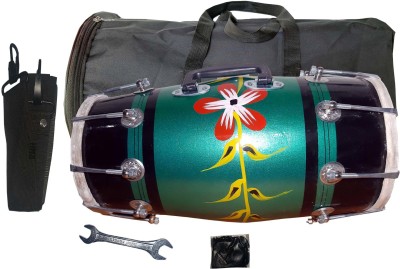 RAM musical Green pant with flower panting Dholak with full tool kit Nut & Bolts Dholak(Multicolor)