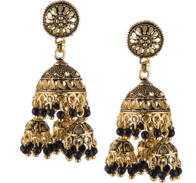 Creative Frogs Jhumki Ethnic Vintage Stylish Golden Earrings Alloy, Metal Jhumki Earring