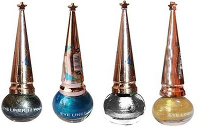 Bigwig glitter eyeliner pack of 4 ( black zari,sky blue,silver ,golden)3ml X 4=12ml 3 ml(multicolor)