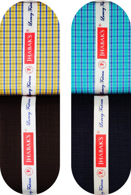 JHABAK'S Viscose Rayon Checkered Shirt & Trouser Fabric
