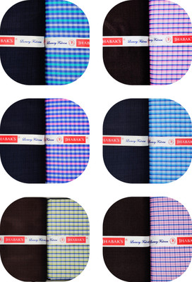 JHABAK'S Viscose Rayon Checkered, Self Design Shirt & Trouser Fabric
