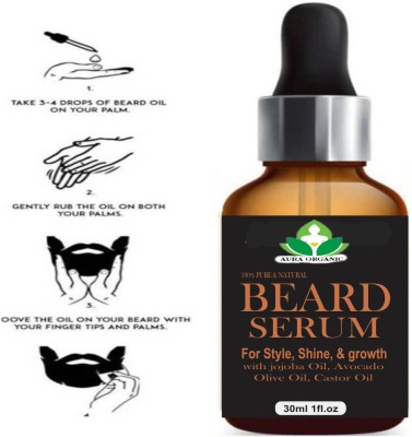 Aura Organic Beard Serum With Hydrating Shea Butte(30 ml)