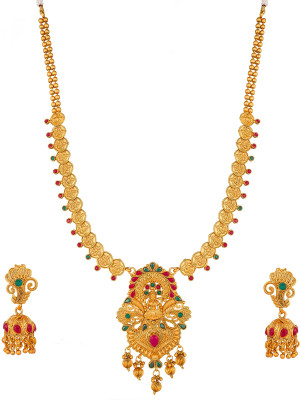 AADITA Alloy Gold-plated Multicolor Jewellery Set(Pack of 1)