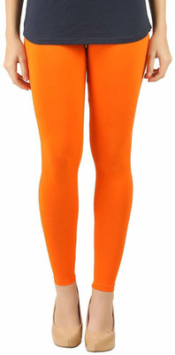 INDIJOY Ankle Length  Ethnic Wear Legging(Orange, Solid)