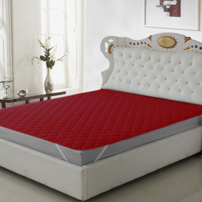 DreamFit Elastic Strap Single Size Breathable, Stretchable, Waterproof Mattress Cover(Maroon)
