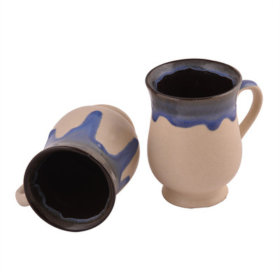 StyleMyWay Handcrafted Matte Finish Decal Ceramics – Set of 2 Ceramic Coffee Mug(300 ml, Pack of 2)