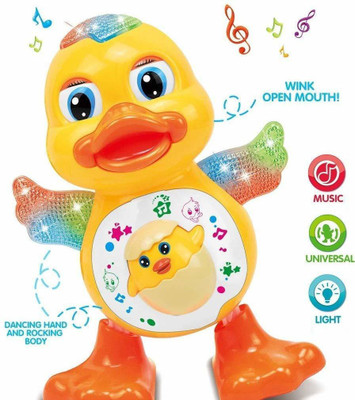Mothercare Dancing Duck with Music Flashing Lights and Real(Yellow)