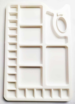 clipper PLASTIC 24 Paint Wells Palettes(Set of 1, White)