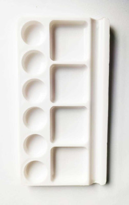 clipper PLASTIC 10 Paint Wells Palettes(Set of 1, White)