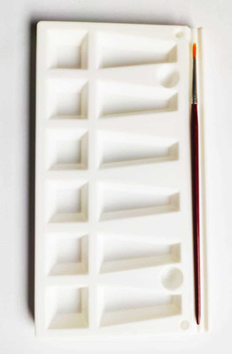 clipper PLASTIC 16 Paint Wells Palettes(Set of 1, White)