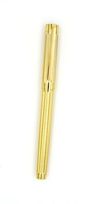 Epraiser Brass Made Glossy Finish Body with Gold Parts & Golden Cap Gold Dust Timeline Roller Ball Pen(Ink Color - Blue)