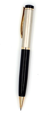Epraiser Brass Made of Glossy Black Body & Gold Cap Finish Twist & Write Roller Ball Pen(Ink Color - Blue)