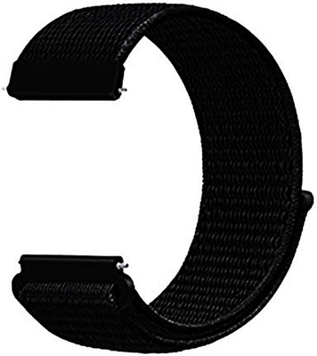 CellFAther Soft Nylon Sport Strap Replacement with Velcro Connector Wristband for Fitbit Versa Fitness Smart Watch Jet Black (Watch not Included) Smart Watch Strap(Black)
