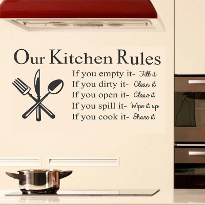 Asmi Collections 60 cm Kitchen Rules Self Adhesive Sticker(Pack of 1)