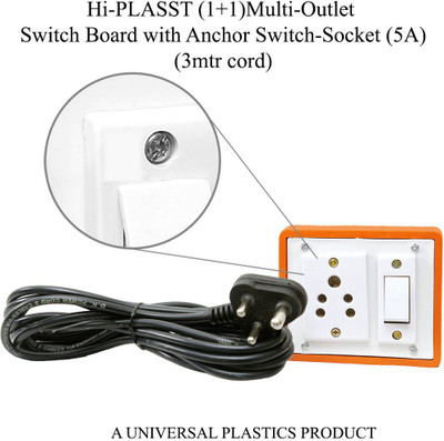 HI-PLASST Hi-PLASST 2PCS (1+1) Brown Extension Board (pack of 2 ) Electrical Switch Board with 1 Anchor Sockets (5A) and 1 Anchor Switch (5A)-3 m Long Wire 1 Socket Extension Boards(White, Brown, 3 m) HI-PLASST Hi-PLASST 2PCS (1+1) Brown Extension Board (pack of 2 ) Electrical Switch Board with 1 Anchor Sockets (5A) and 1 Anchor Switch (5A)-3 m Long Wire 1 Socket Extension Boards(White, Brown, 3 m)